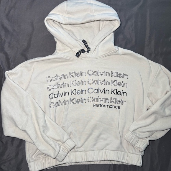 Women’s Cream White Calvin Klein performance Hoodie size Large - Picture 1 of 5